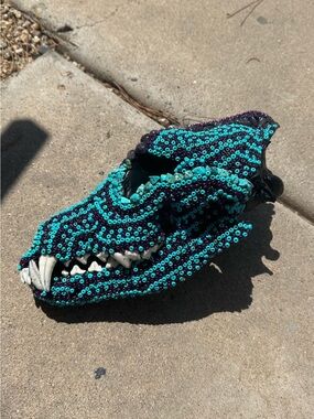 Southwestern Style Decorated Cougar Skull